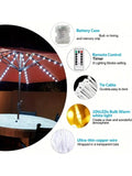 1PC Patio Umbrella Light with Remote 8 Adjustable Brightness Modes Outdoor Waterproof 104 LED Light Battery Operated For Beach