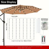 1PC Patio Umbrella Light with Remote 8 Adjustable Brightness Modes Outdoor Waterproof 104 LED Light Battery Operated For Beach